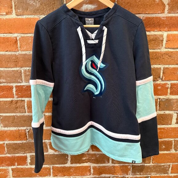 NHL Seattle Kracken Fanatics Youth Lace Up Pullover Size L - Picture 1 of 5